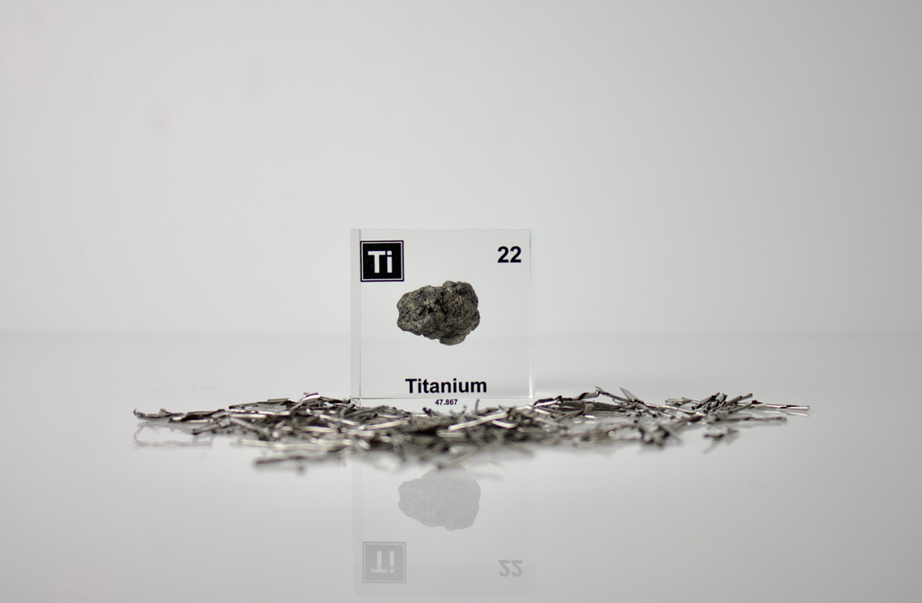 Titanium Element Cube - 2" Acrylic Display - Atomic Number 22