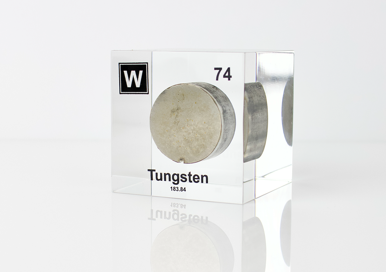 Tungsten Element Cube - 2" Acrylic Display - Atomic Number 74