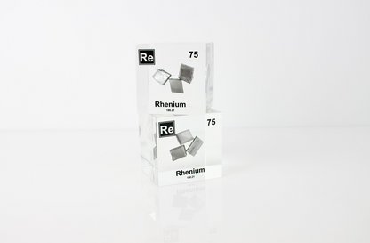 Rhenium Element Cube - 2" Acrylic Display - Atomic Number 75