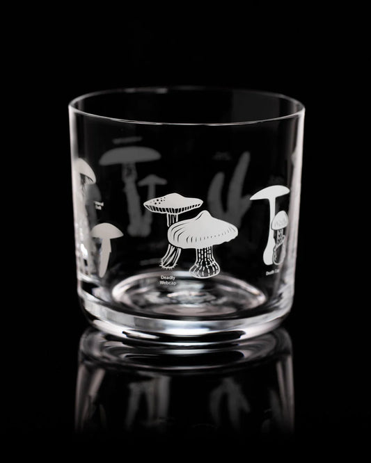 Poisonous Mushrooms Lowball Glass: White - Stemcell Science Shop