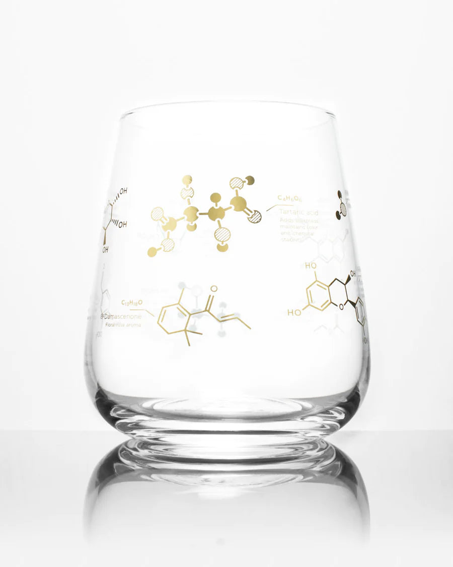 Wine Chemistry Stemless Wine Glass: Gold - Stemcell Science Shop