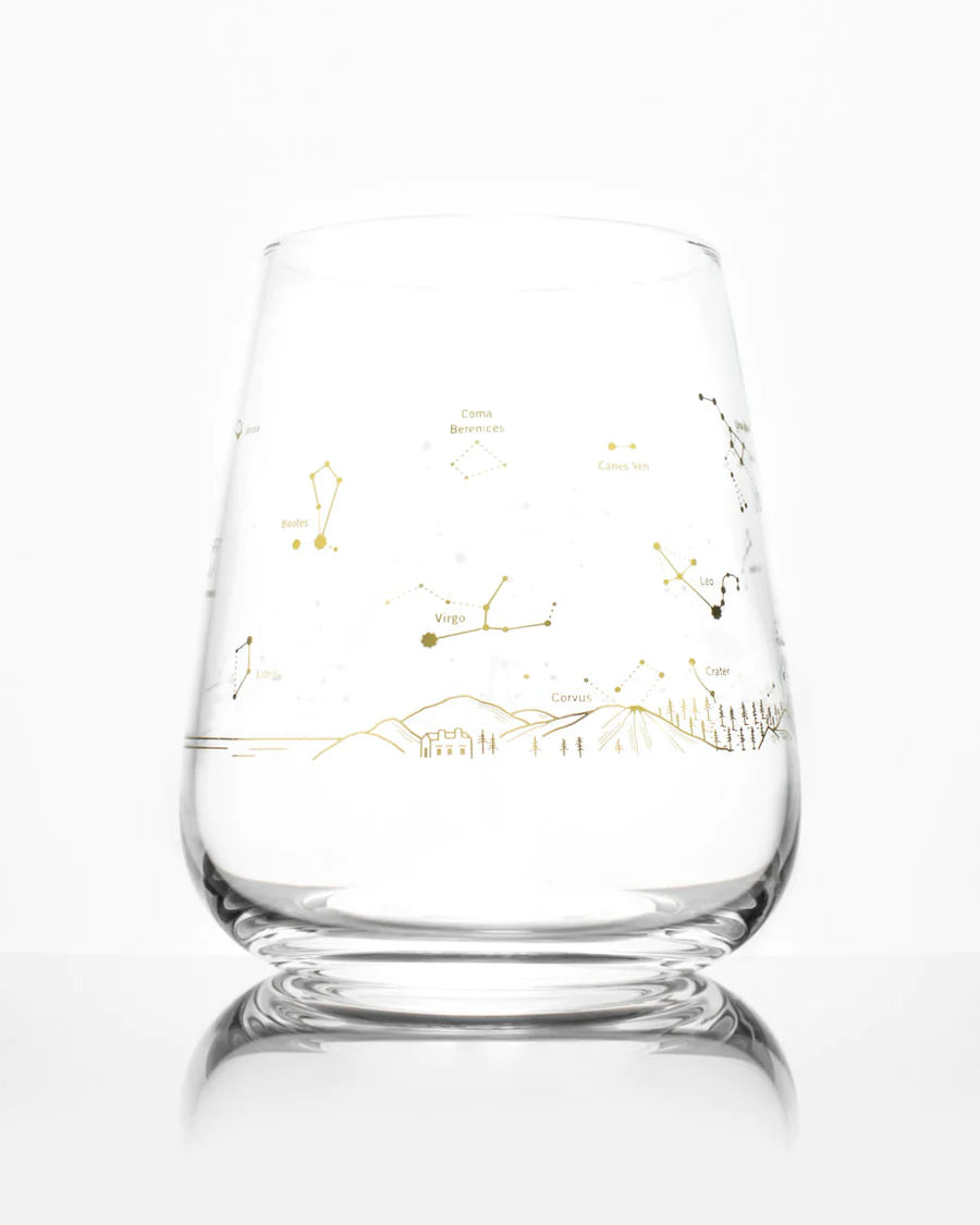 Night Sky Stemless Wine Glass: Gold - Stemcell Science Shop