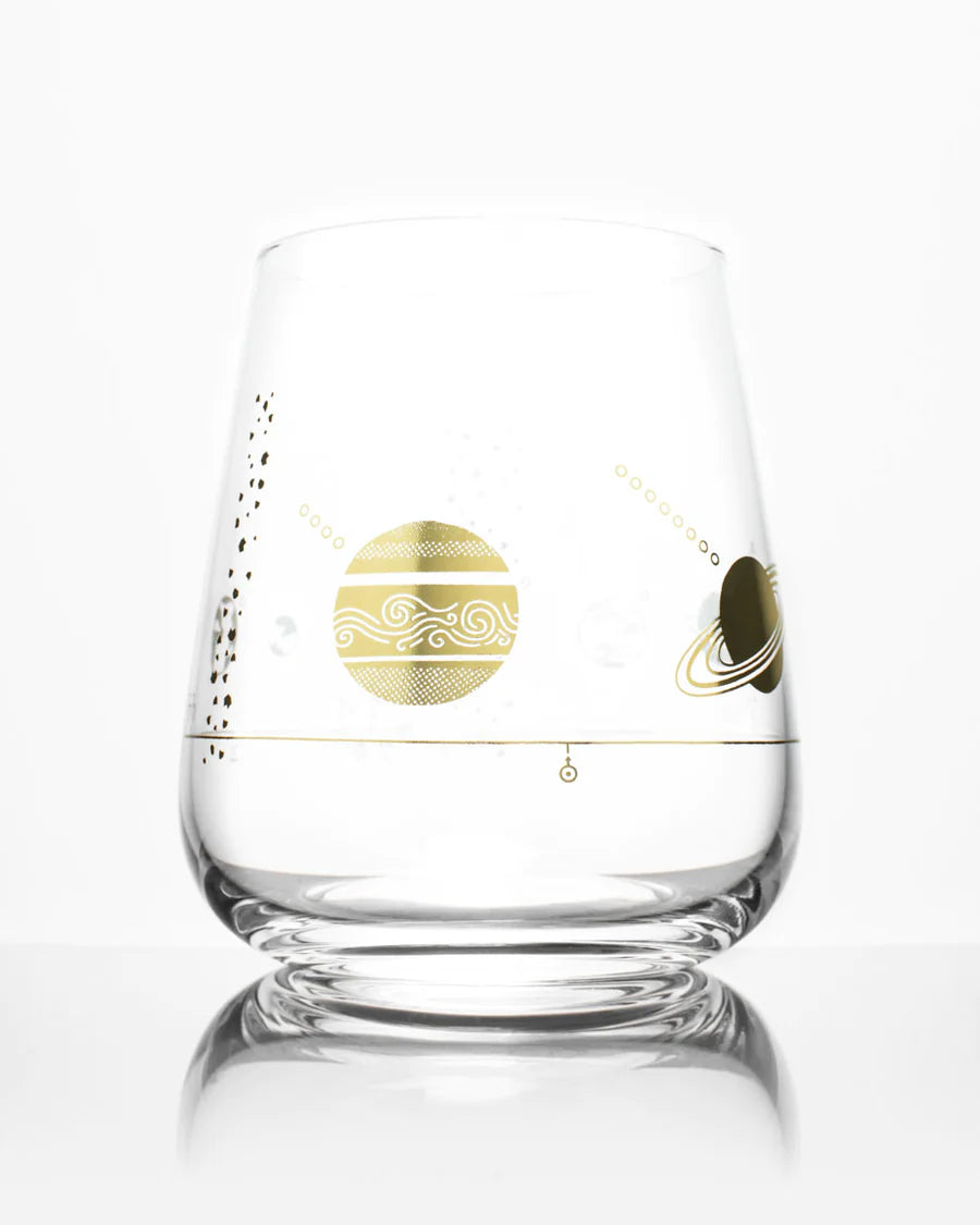 Solar System Stemless Wine Glass: Gold - Stemcell Science Shop