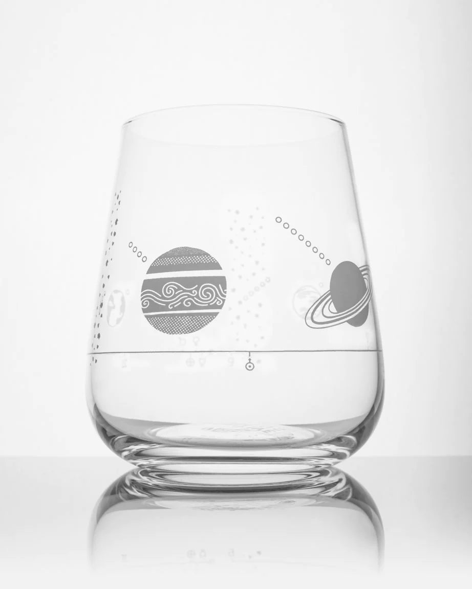 Solar System Stemless Wine Glass: White - Stemcell Science Shop