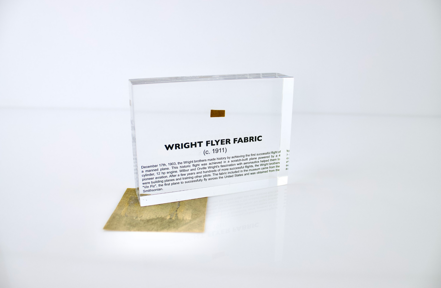 Wright Flyer Fabric Artifact Display