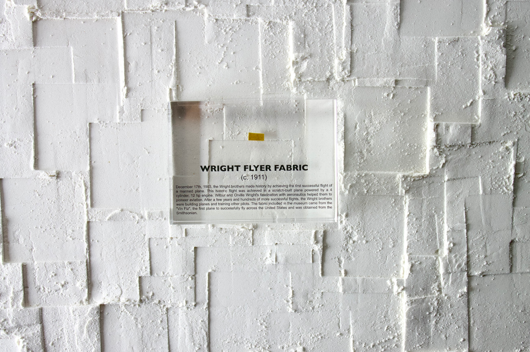Wright Flyer Fabric Artifact Display