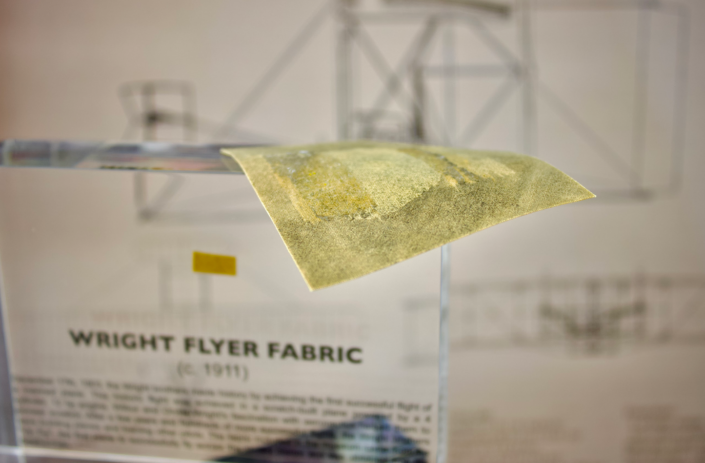 Wright Flyer Fabric Artifact Display