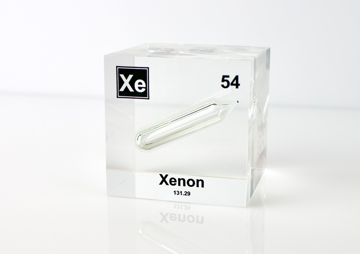 Xenon Element Cube - 2" Acrylic Display - Atomic Number 54