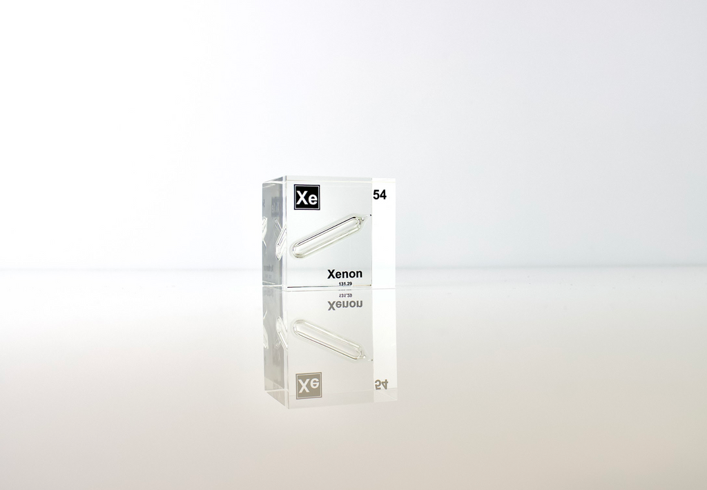 Xenon Element Cube - 2" Acrylic Display - Atomic Number 54