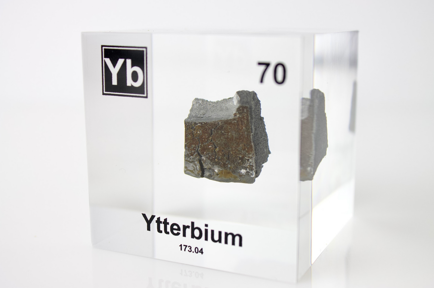 Ytterbium Element Cube - 2" Acrylic Display - Atomic Number 70
