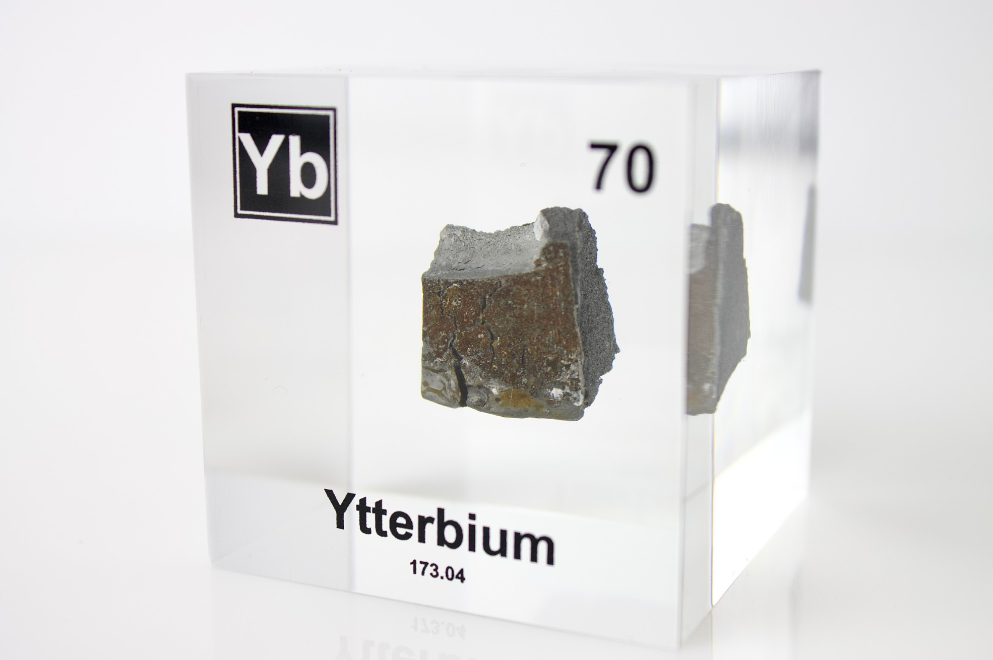 Ytterbium Element Cube - 2" Acrylic Display - Atomic Number 70