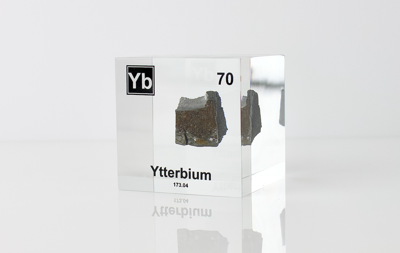 Ytterbium Element Cube - 2" Acrylic Display - Atomic Number 70