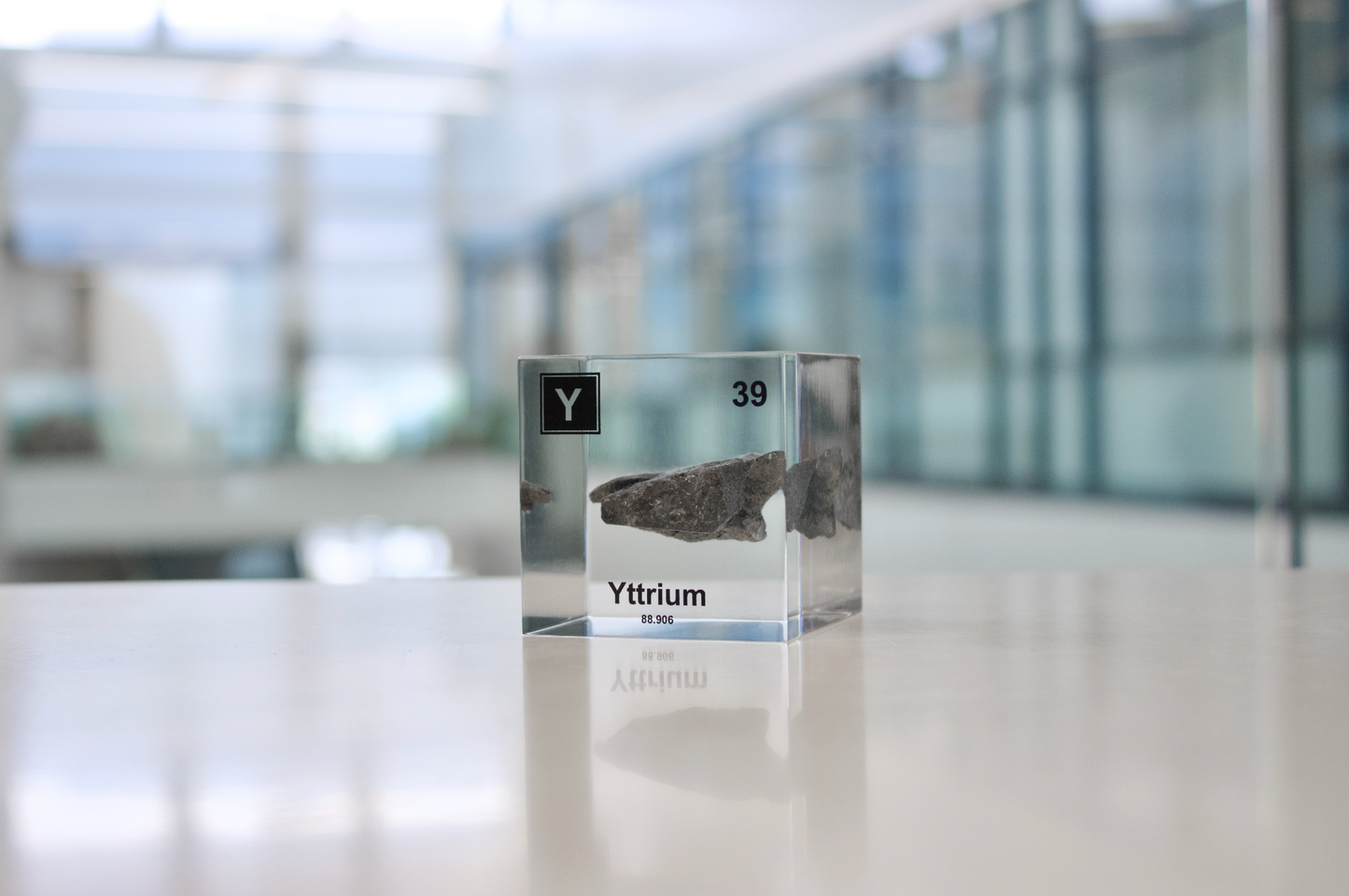 Yttrium Element Cube - 2" Acrylic Display - Atomic Number 39