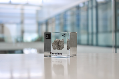 Zirconium Element Cube - 2" Acrylic Display - Atomic Number 40