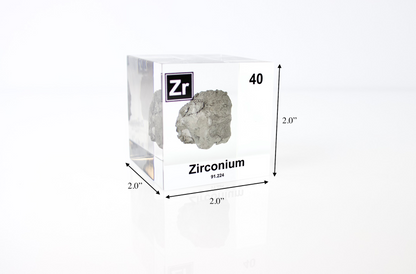 Zirconium Element Cube - 2" Acrylic Display - Atomic Number 40