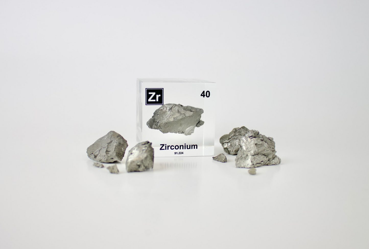 Zirconium Element Cube - 2" Acrylic Display - Atomic Number 40