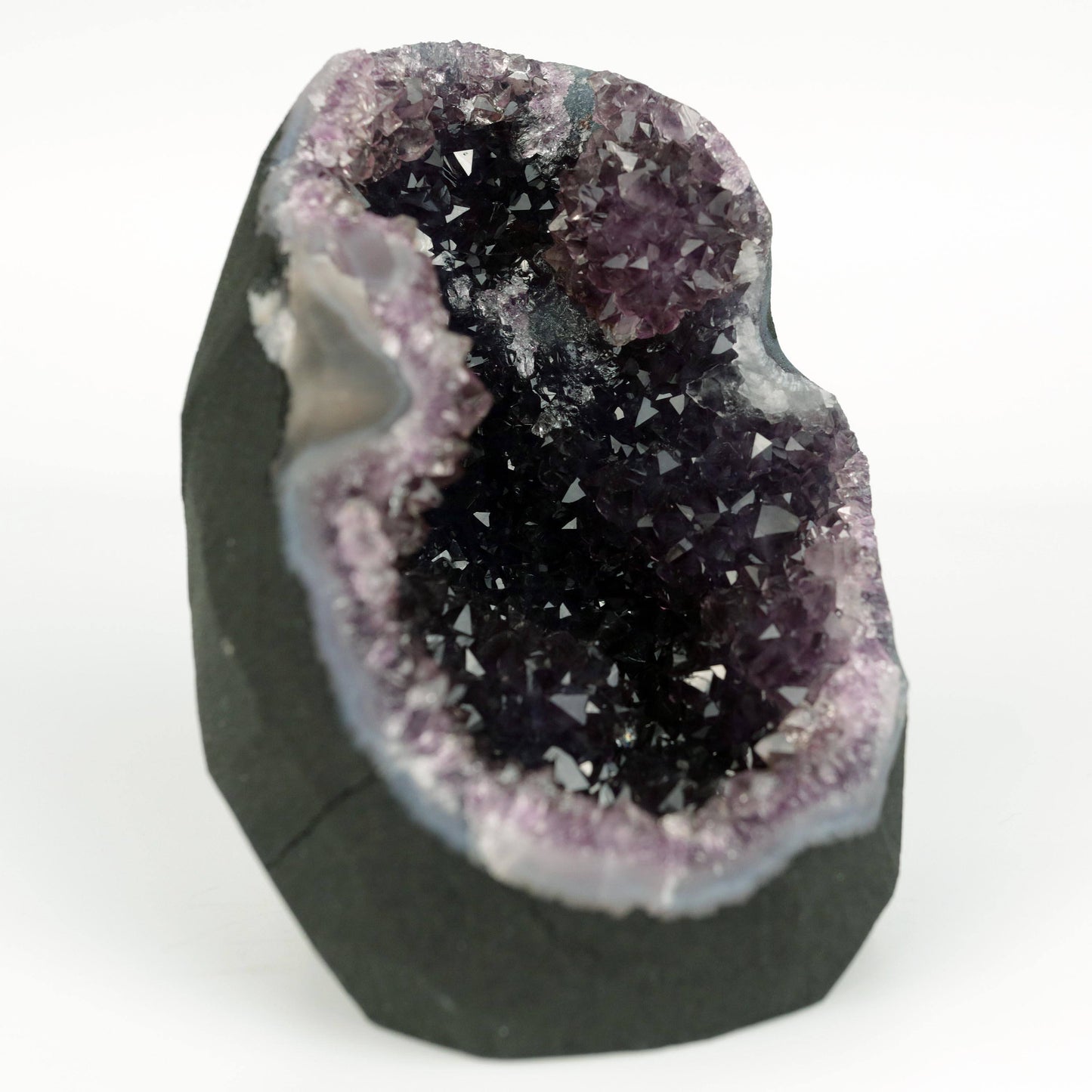 Amethyst Dark Purple Crystals Geode Natural Mineral Specimen  # B 4645