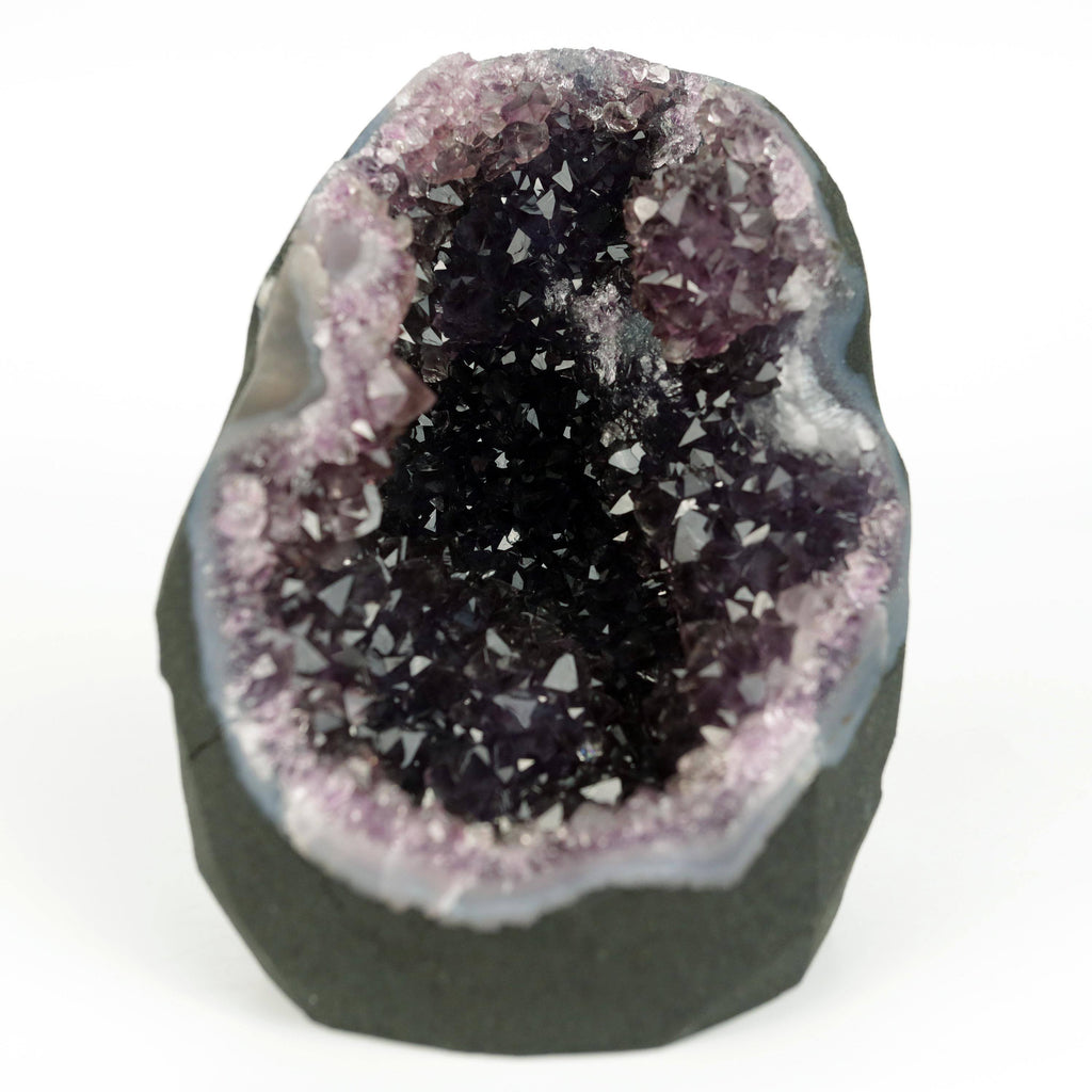 Amethyst Dark Purple Crystals Geode Natural Mineral Specimen  # B 4645