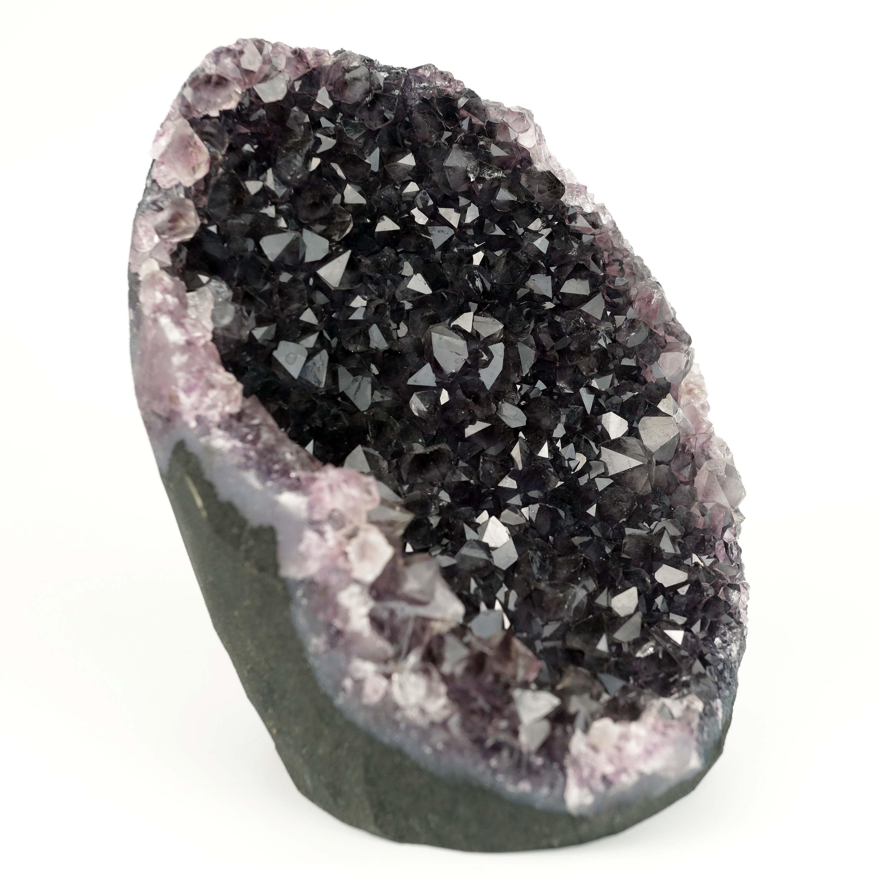 Amethyst Dark Purple Crystals Geode Natural Mineral Specimen  # B 4647