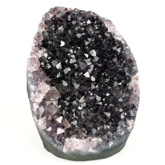 Amethyst Dark Purple Crystals Geode Natural Mineral Specimen  # B 4647