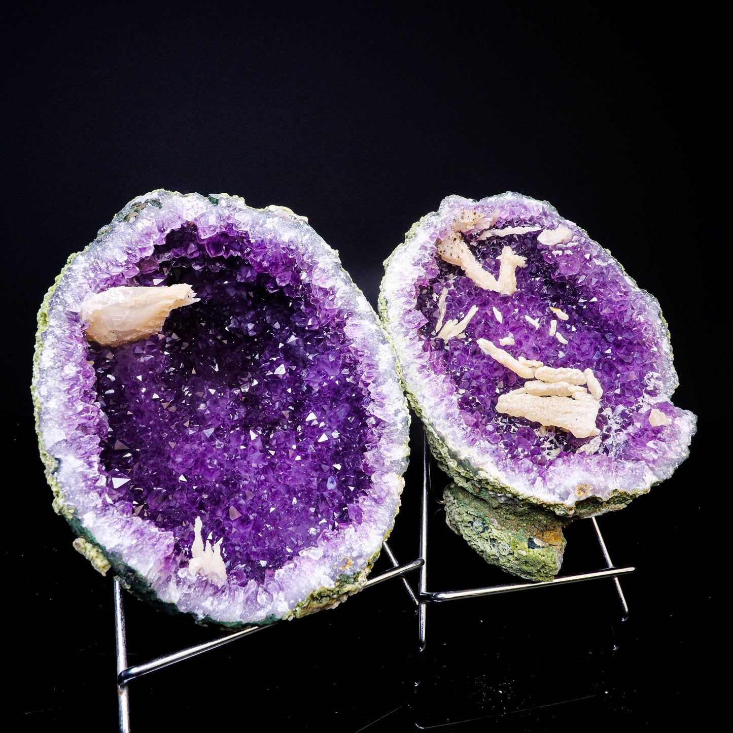 Amethyst Geode with Calcite Natural Mineral Specimen  # B 6740
