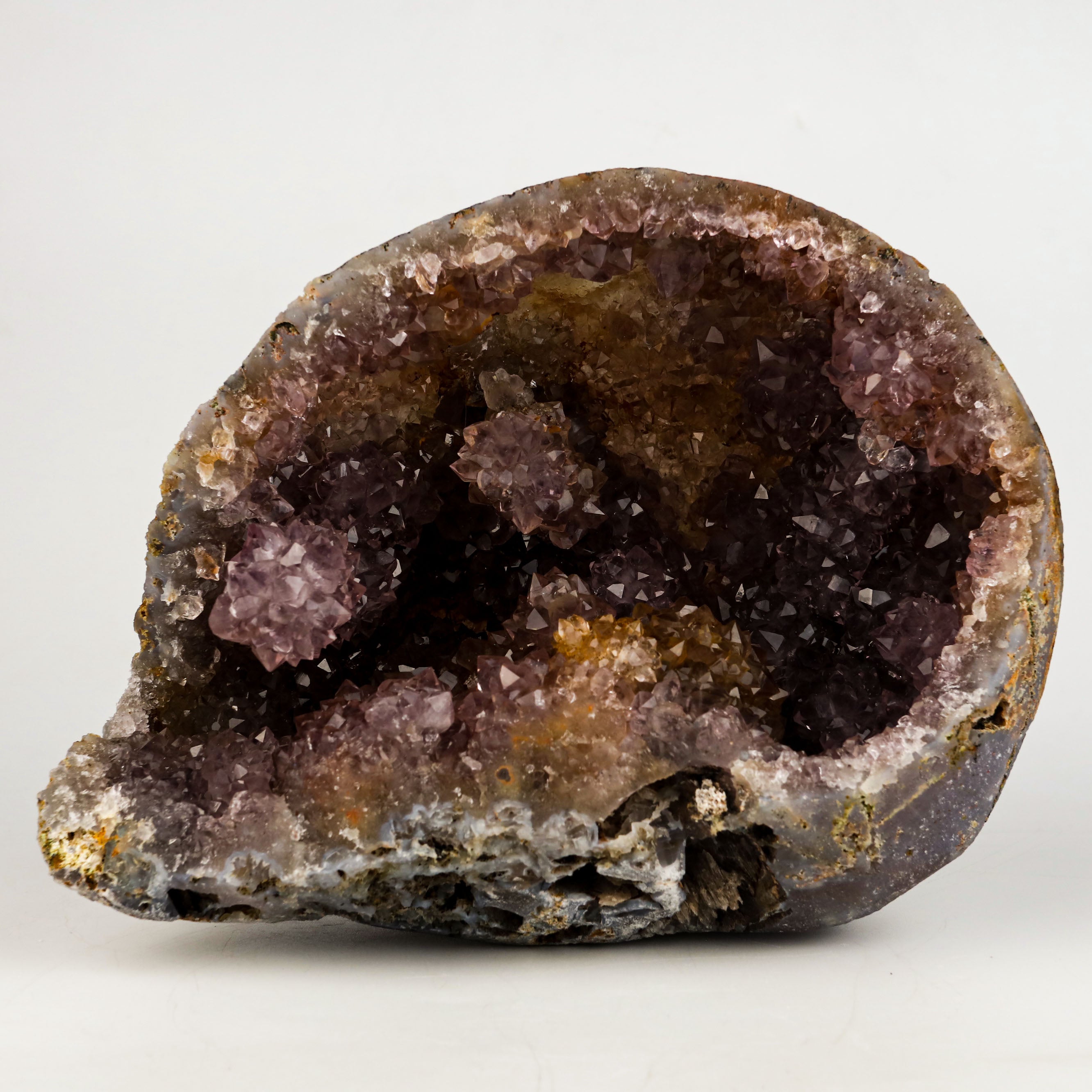 Amethyst Purple Crystals Geode (2 Halves ) Natural Mineral Specimen  # B 5004