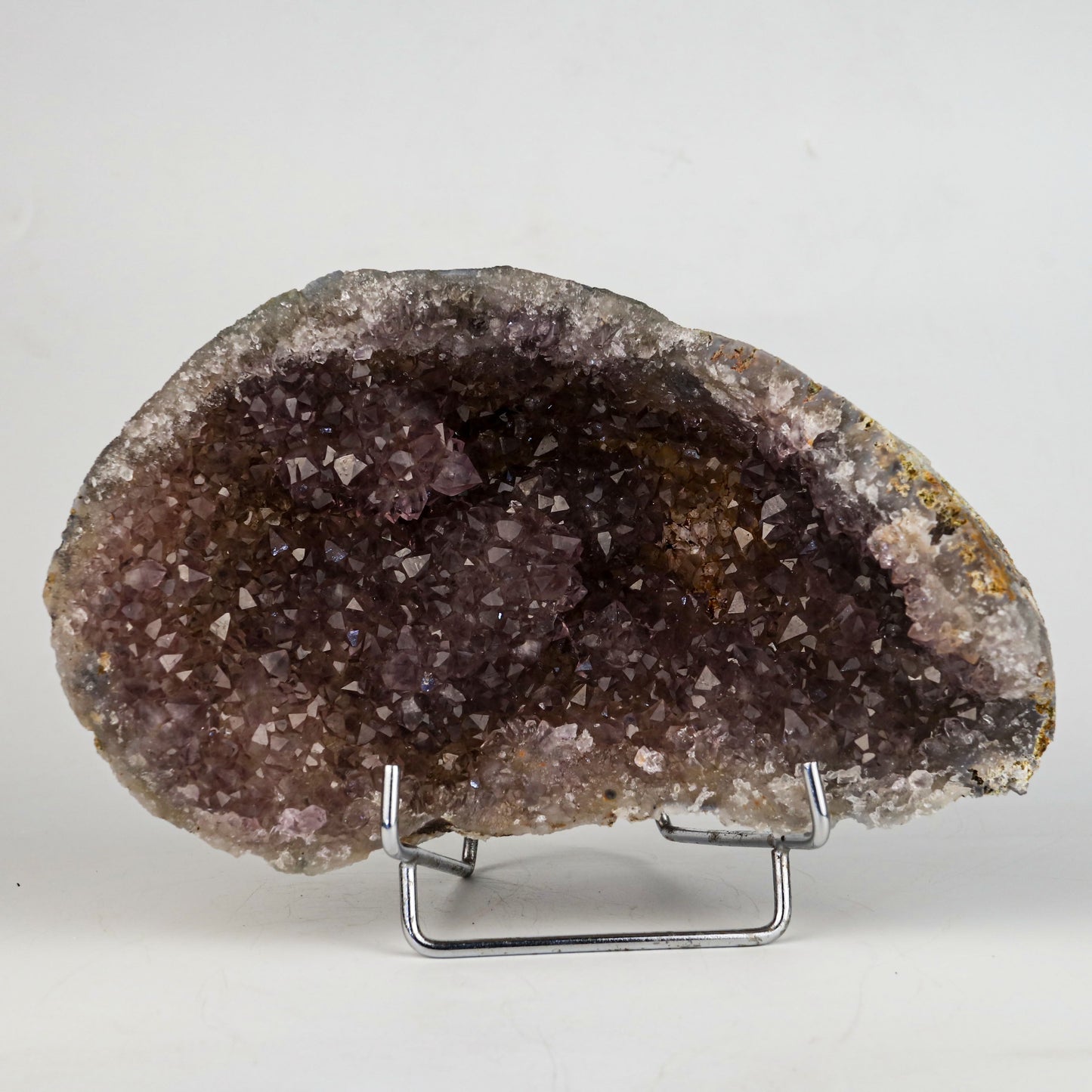 Amethyst Purple Crystals Geode (2 Halves ) Natural Mineral Specimen  # B 5004