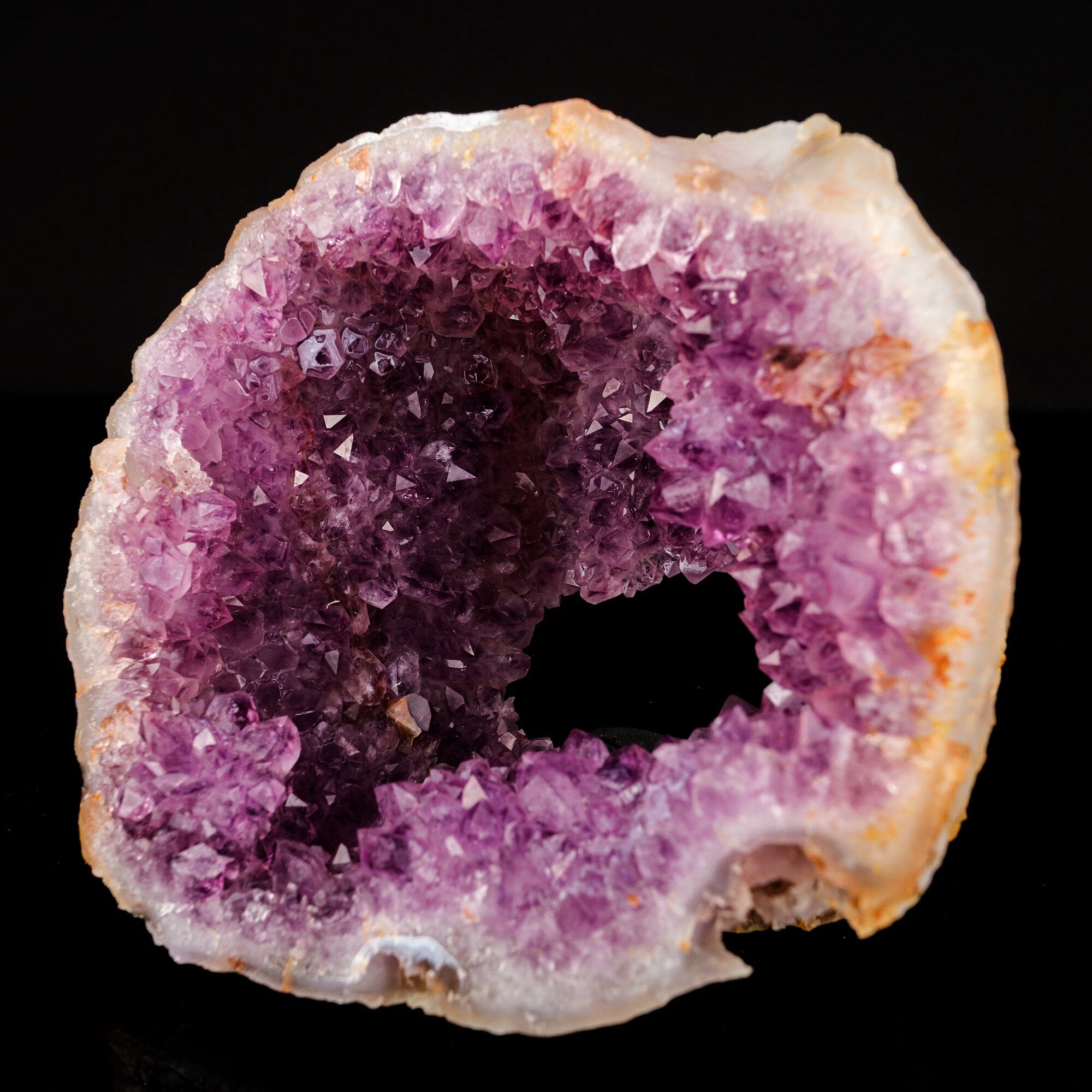Amethyst Sparkling Crystals Geode in Half Natural Mineral Specimen # B 6578
