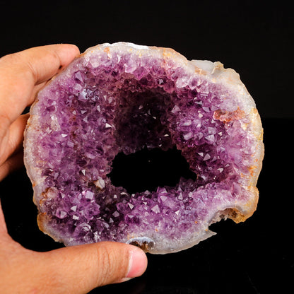 Amethyst Sparkling Crystals Geode in Half Natural Mineral Specimen # B 6578