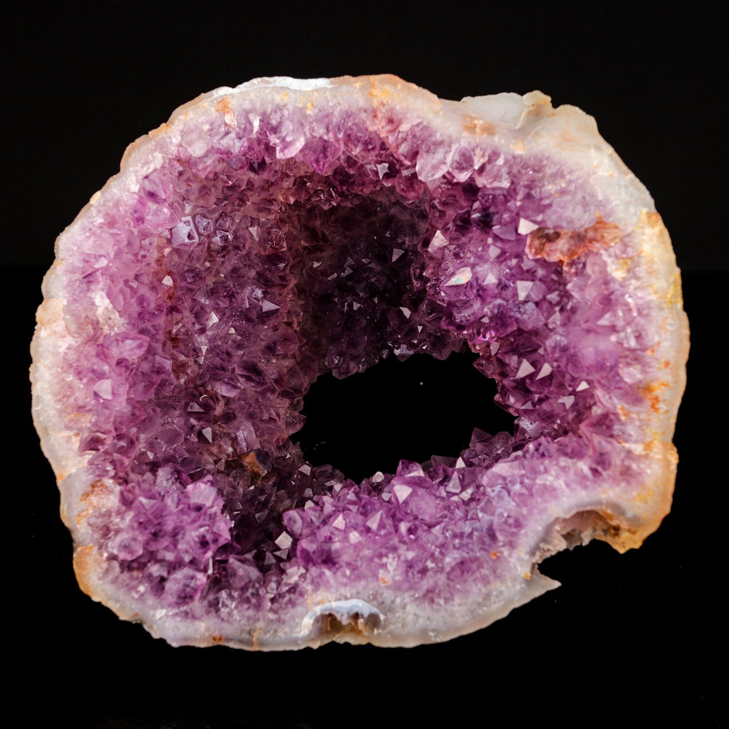 Amethyst Sparkling Crystals Geode in Half Natural Mineral Specimen # B 6578