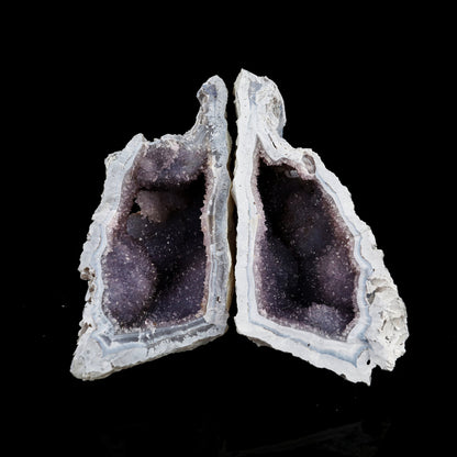 Amethyst Sparkling Crystals Geode in two Half's Natural Mineral Specimen # B 6364