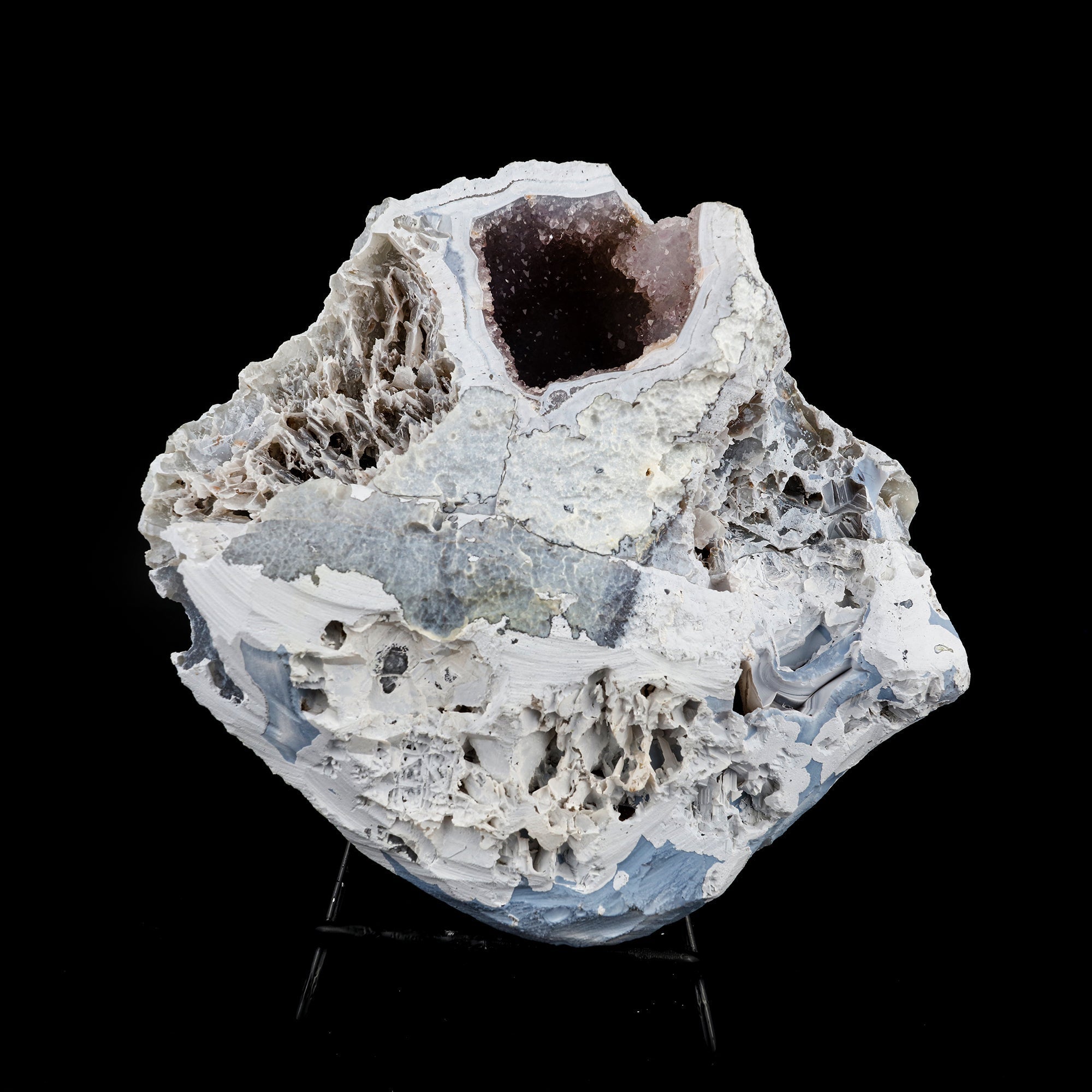 Amethyst Sparkling Crystals Geode in two Half's Natural Mineral Specimen # B 6364