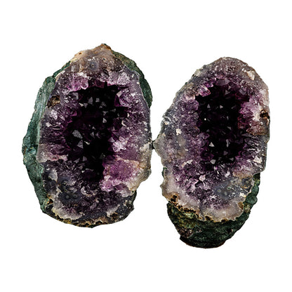 Amethyst Sparkling Two Havles Geode Natural Mineral Specimen  # B 5289