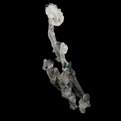Apophyllite Crystals on Sparkling MM Quartz Stalactite Natural Mineral Specimen # B 6079
