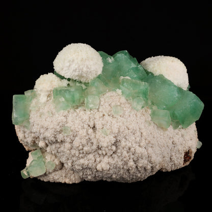 Apophyllite Green Cube with Mordenite Free Standing Natural Mineral Specimen # B 5979
