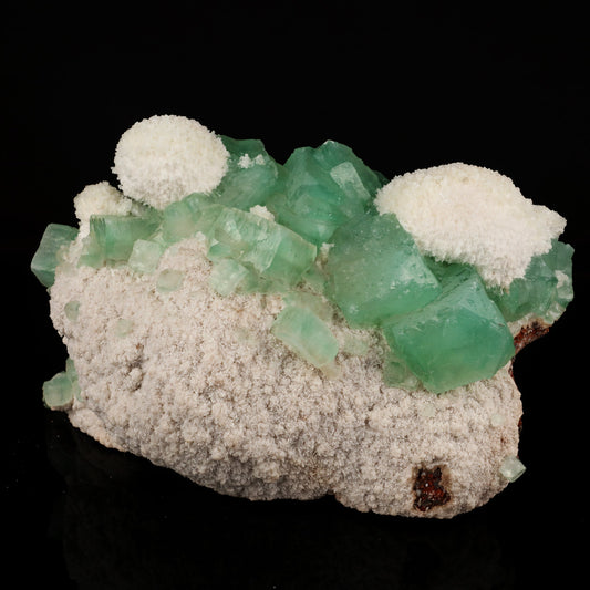 Apophyllite Green Cube with Mordenite Free Standing Natural Mineral Specimen # B 5979