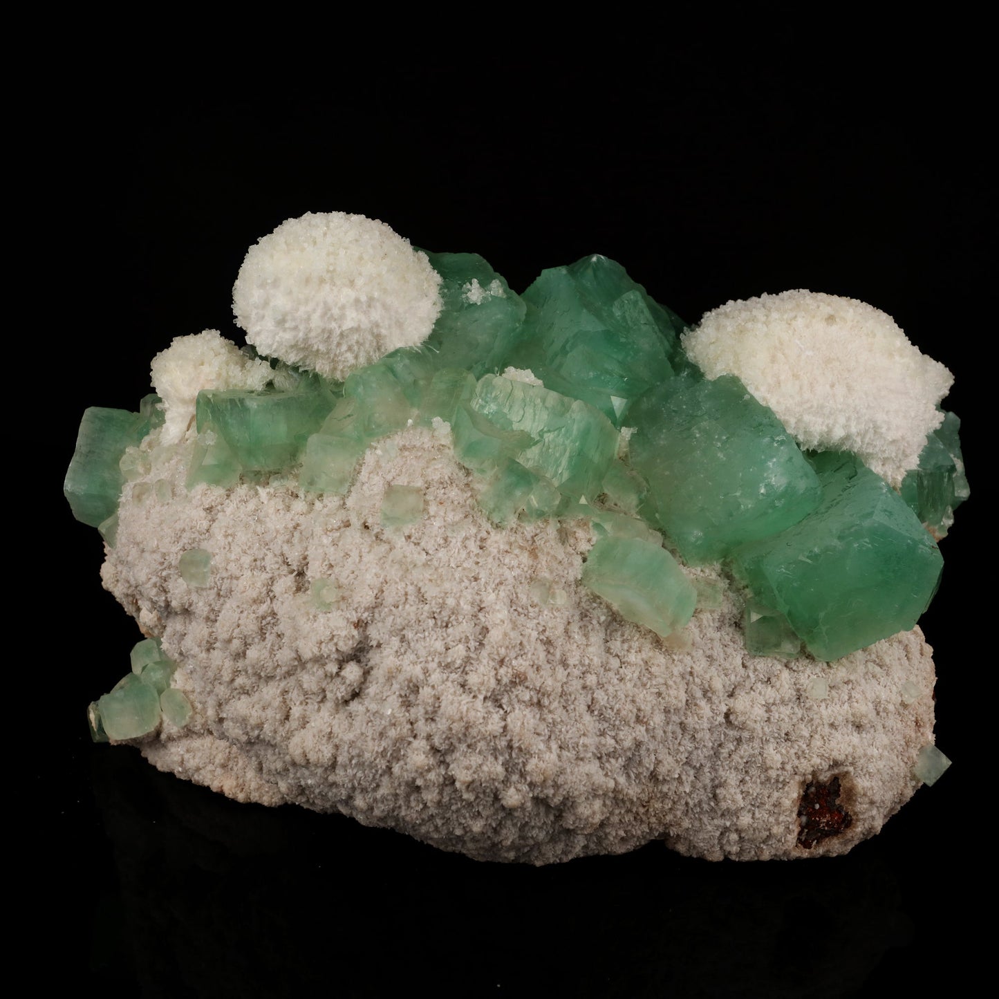 Apophyllite Green Cube with Mordenite Free Standing Natural Mineral Specimen # B 5979