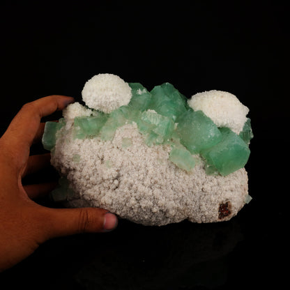 Apophyllite Green Cube with Mordenite Free Standing Natural Mineral Specimen # B 5979