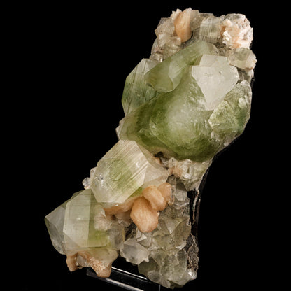 Apophyllite green cube with Stilbite Natural Mineral Specimen # B 6036