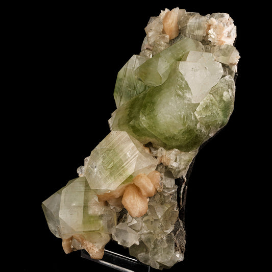 Apophyllite green cube with Stilbite Natural Mineral Specimen # B 6036