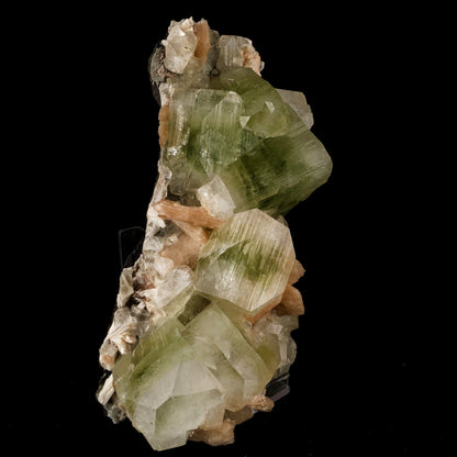 Apophyllite green cube with Stilbite Natural Mineral Specimen # B 6036