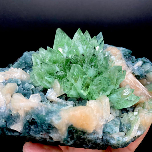 Apophyllite Green Flower on Chalcedony Natural Mineral Specimen, Default Title at Stemcell Science Shop