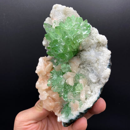 Bright Green Apophyllite Cluster with Stilbite, Natural Mineral Specimen, Default Title at Stemcell Science Shop