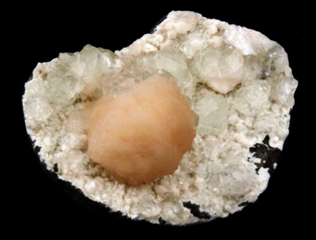 Apophyllite with Stilbite on Chalcedony Natural Mineral Specimen# B 1629