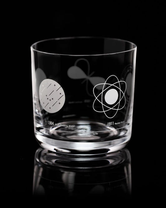 Atomic Models Lowball Glass: White Drinkware Stemcell Science Shop