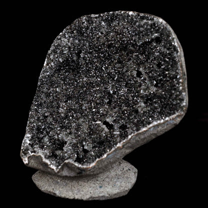 Black Sparkling Chalcedony Geode Natural Mineral Specimen  # B 4629