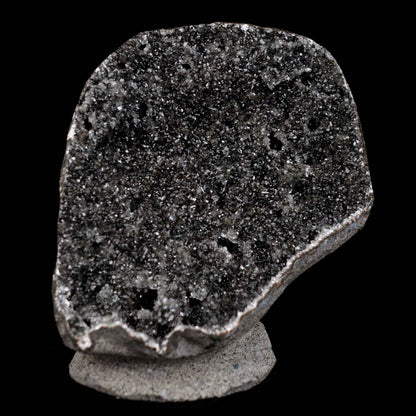 Black Sparkling Chalcedony Geode Natural Mineral Specimen  # B 4629