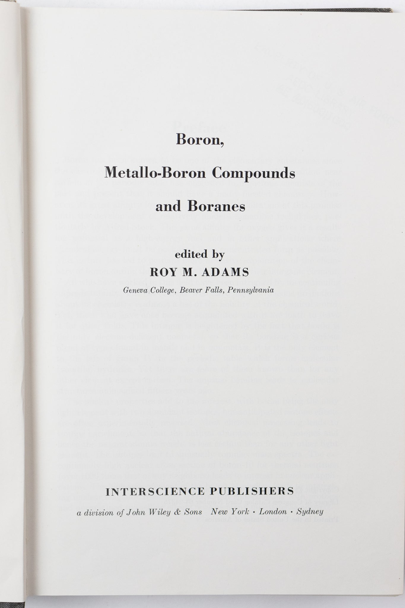 Boron, Metallo - Boron, Compounds and Boranes - Books from Stemcell Science Shop