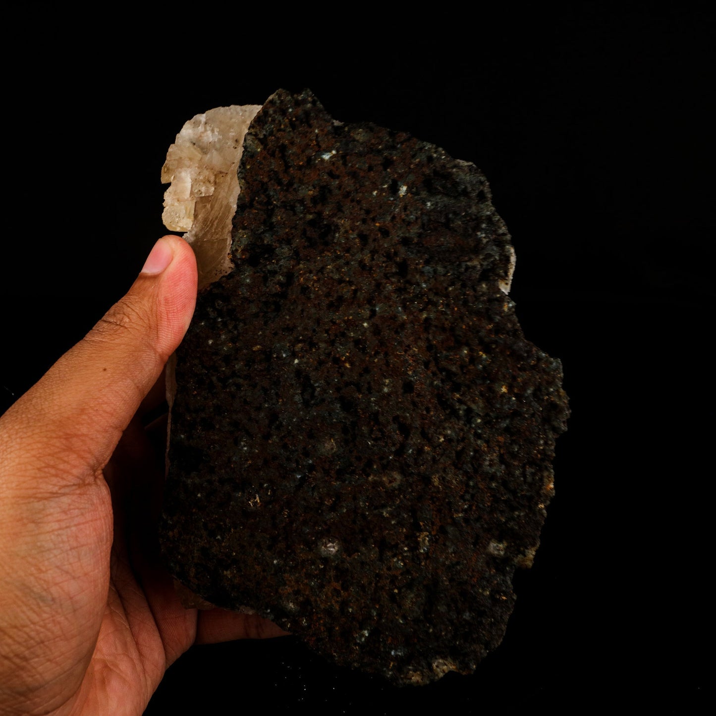Calcite Cube with Chalcedony Natural Mineral Specimen # B 6317