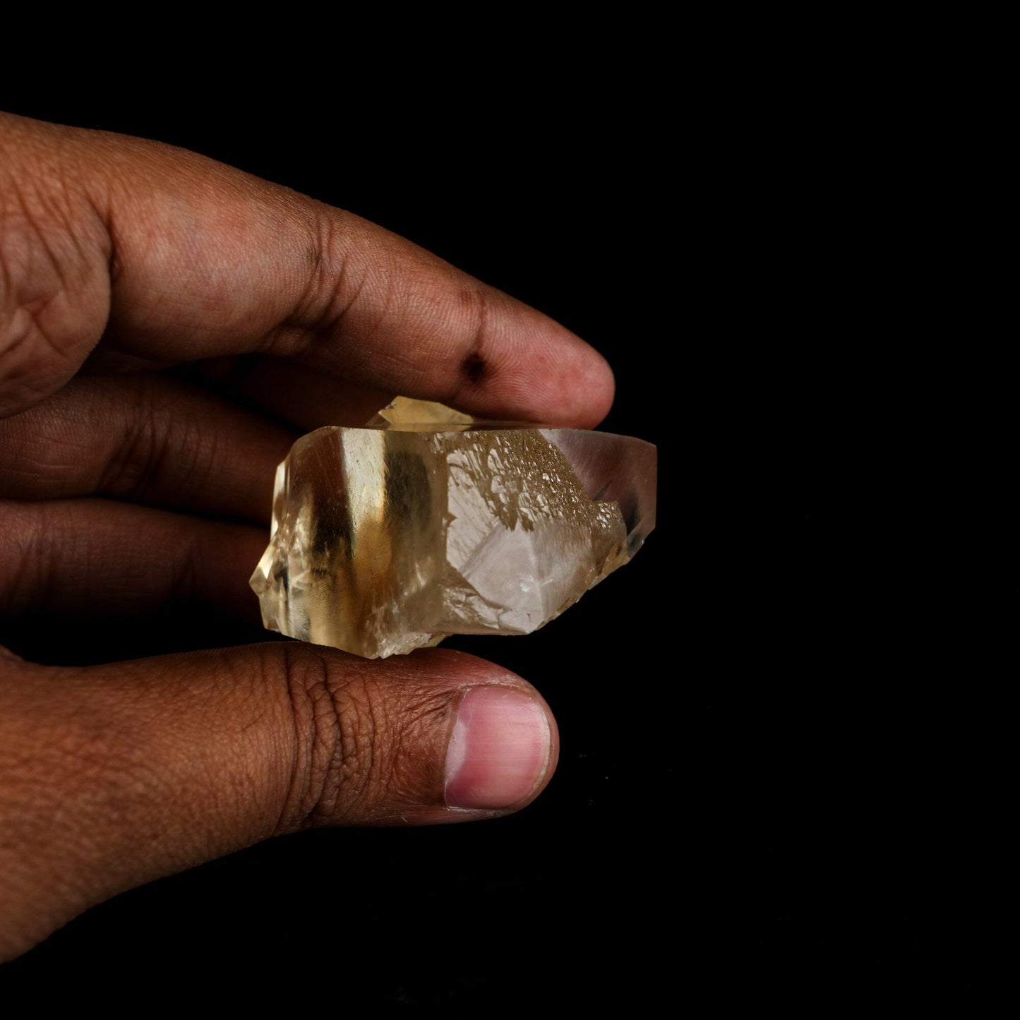 Calcite Terminated Golden Color Natural Mineral Specimen # B 6484